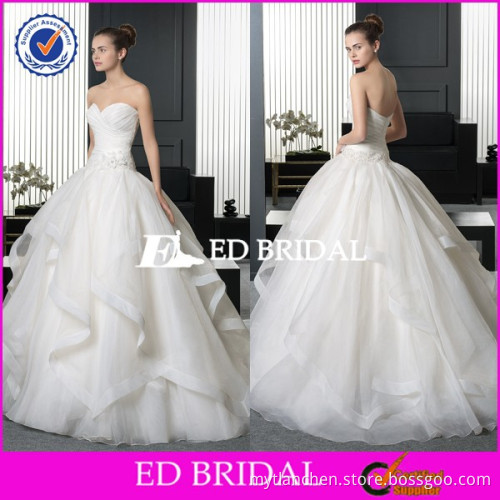 HL001 New Style Strapless Organza Tiered Skirt 2015 Ball Gown Wedding Dresses China